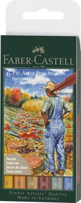 Faber Castell Tekenstift Pitt Artist Pen Brush - etui 6 stuks - Harvest