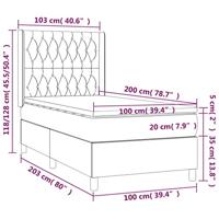 Boxspring met matras en LED stof donkerbruin 100x200 cm - thumbnail