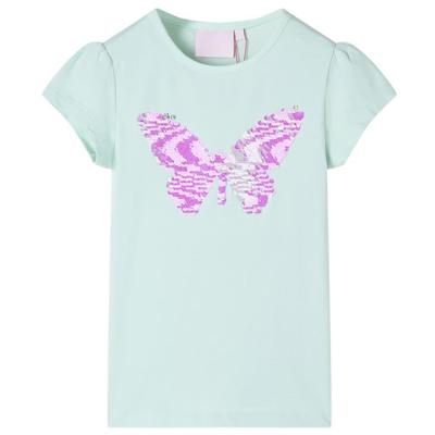 Kindershirt met kapmouwen 92 lichtmintkleur Kindershirt met kapmouwen 92 lichtmintkleur