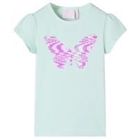 Kindershirt met kapmouwen 92 lichtmintkleur - thumbnail