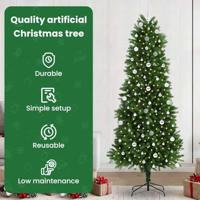 VidaXL Kerstboom met 300 led met standaard groen 240 cm pe - thumbnail