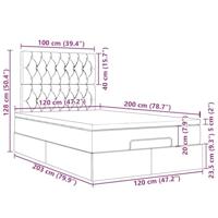 Ottoman bed met matras 120x200cm stof zwart - thumbnail
