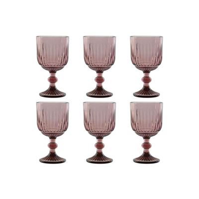 Set van bekers Home ESPRIT Roze Kristal 380 ml (6 Stuks)