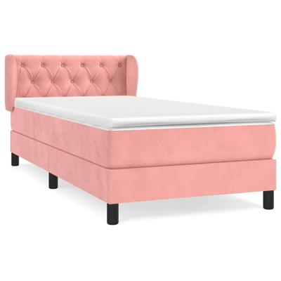 Boxspring met matras fluweel roze 80x200 cm