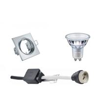 LED Spot Set - GU10 Fitting - Inbouw Vierkant - Glans Chroom - Kantelbaar 80mm - Philips - MASTER 927 36D VLE - 3.7W - Warm Wit 2200K-2700K - DimTone Dimbaar - thumbnail