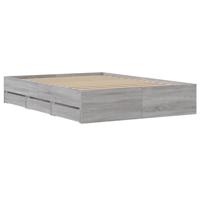 Bedframe met lades bewerkt hout grijs sonoma eiken 120x200 cm - thumbnail