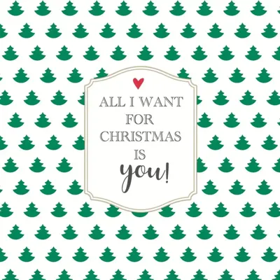 Duni 3-laags tissue servet all i want 33x33cm wit, groen 20 stuks