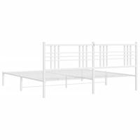 Bedframe met hoofdbord metaal wit 200x200 cm - thumbnail