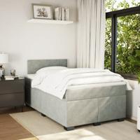 Boxspring met matras fluweel lichtgrijs 120x190 cm - thumbnail
