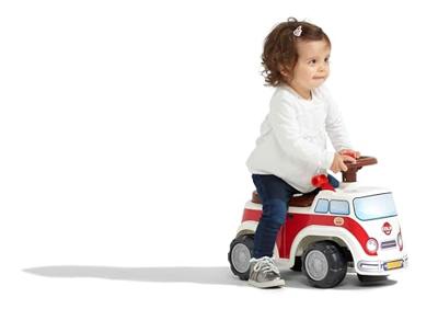 Vintage minivandrager met stoel die open kan en stuurwiel met claxon Vintage minivandrager met stoel die open kan en stuurwiel met claxon