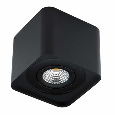 LED inbouwspot zwart 450 lumen 5W 2700K dimbaar breedstralend 60° diameter 82mm IP54 badkamer