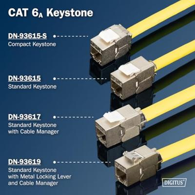 Digitus DN-93615-S RJ45-inbouwmodule Keystone CAT 6A 1 stuk(s) Digitus DN-93615-S RJ45-inbouwmodule Keystone CAT 6A 1 stuk(s)