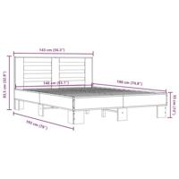 Bedframe bewerkt hout metaal sonoma eikenkleurig 90x190 cm - thumbnail