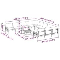 Tuinbankenset met kussen 12 pcs Zwart Staal - thumbnail
