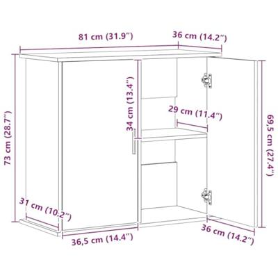 Aquariumstandaard 81x36x73 cm bewerkt hout oud houtkleurig