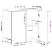 Aquariumstandaard 81x36x73cm bewerkt hout artisanaal eikenkleur - thumbnail