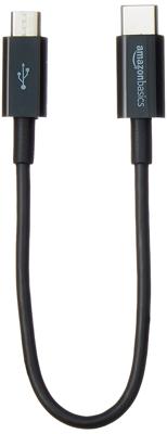 Amazon Basics USB-C to Micro USB 2.0 Cable for Smartphone- 15.2 cm, Black