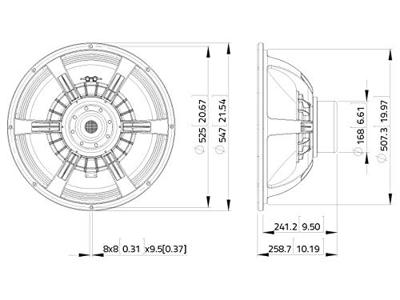 Lavoce SAN214.50 21 inch 53.3 cm Woofer 1700 W 8 Ω