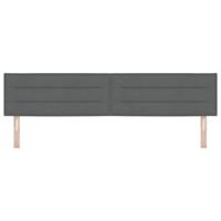 LED Hoofdbord met LED-striplichten Donkergrijs 200 cm Polyester - thumbnail