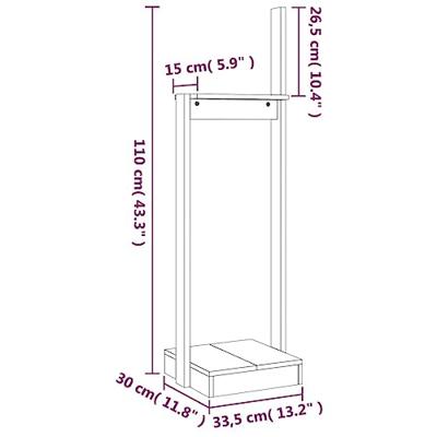 VidaXL Houtblokhouder 33,5x30x110 cm massief grenenhout