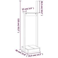 VidaXL Houtblokhouder 33,5x30x110 cm massief grenenhout - thumbnail