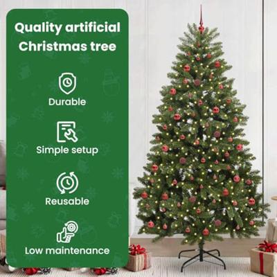 VidaXL Kunstkerstboom met 300 led groen 240 cm pvc en metaal