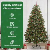 VidaXL Kunstkerstboom met 300 led groen 240 cm pvc en metaal - thumbnail