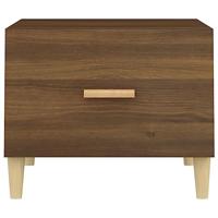 Salontafel 50x50x40 cm bewerkt hout bruin eikenkleur - thumbnail