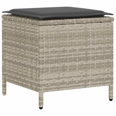 6-delige Loungeset met kussens poly rattan lichtgrijs