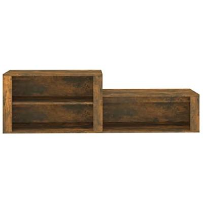 Schoenenkast 150x35x45 cm bewerkt hout gerookt eikenkleurig