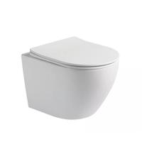 Wandcloset Sanilux Color Line Rimless 49x37x37 cm Met Slim Flatline Softclose Zitting Mat Wit Sanilux - thumbnail