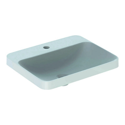 Geberit VariForm opbouwwastafel rechthoekig 55 cm 1 kraangat zonder overloop KeraTect, wit Geberit VariForm opbouwwastafel rechthoekig 55 cm 1 kraangat zonder overloop KeraTect, wit