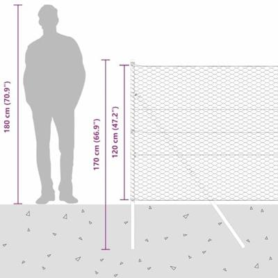 VidaXL Afrasteringspaal groen 25 x 1,2 m (36 mm gaas) staal