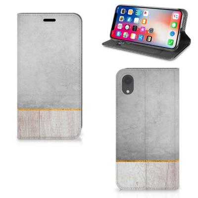 Apple iPhone Xr Book | Wallet Case | Wood Concrete
