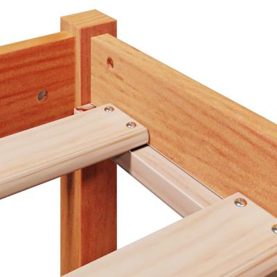 Bedframe met hoofdbord massief grenenhout wasbruin 200x200 cm