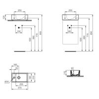 Ideal Standard Tempo fontein 37x21cm kraangat links zonder overloop keramiek wit e211301 - thumbnail