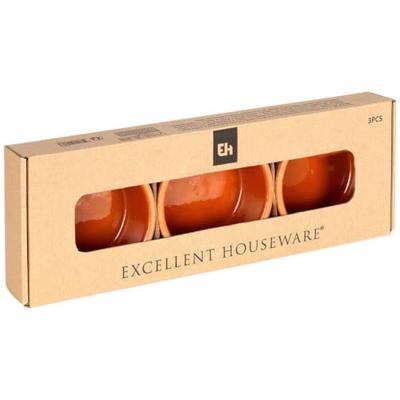 Tapasschalen terracotta 3 stuks