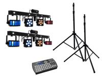 EUROLITE Set 2x LED KLS Laser Bar PRO + Easy Show + 2x M-4 Speaker System Stand - thumbnail