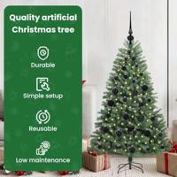 VidaXL Kunstmatige inklapbare kerstboom groen 120 cm pvc en metaal - thumbnail