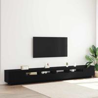 TV-meubel met LED-verlichting Zwart Eiken 300x35x40 cm Geengineerd Hout - thumbnail