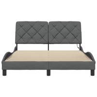 Bedframe met LED zonder matras 140x190 cm stof donkergrijs - thumbnail