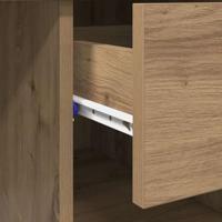 Bureau artisanaal eikenkleurig 90 x 49.5 x 75 cm Bewerkt hout - thumbnail