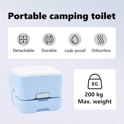 VidaXL Camping toilet lichtblauw en wit 41,5 x 36,5 x 30 cm polyetheen