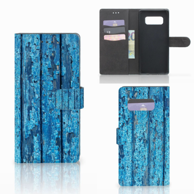Samsung Galaxy Note 8 Book Style Case Wood Blue Samsung Galaxy Note 8 Book Style Case Wood Blue