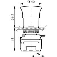 BACO L22DR01B Noodstopschakelaar Kunststof frontring, Zwart, Met statusweergave 600 V 10 A IP69K 1 stuk(s) - thumbnail
