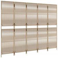 Kamerscherm 5 panelen poly rattan beige - thumbnail