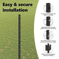 VidaXL Hek met paal grijs 1,6 x 10 m staal en pvc - thumbnail