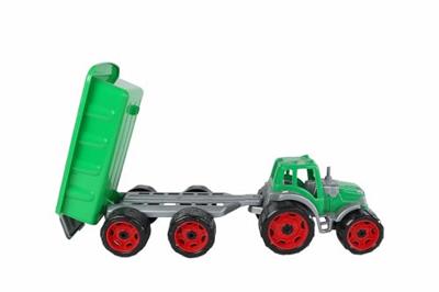 2-play tractor met aanhanger groen - 52cm