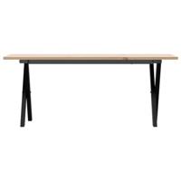 Salontafel X-frame 110x40x45 cm massief grenenhout en staal - thumbnail