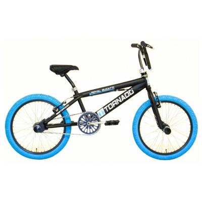 Royal Freestyle bmx 20" -bugatti - mat zwart met blauwe banden